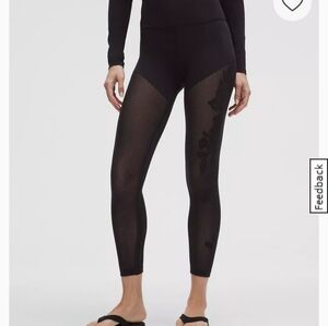 Lululemon Athletica Black Floral Mesh Leggings